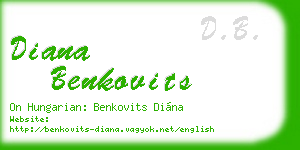 diana benkovits business card